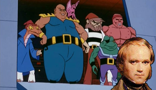 "Look out, Dawin! The Finches are right behind you!"